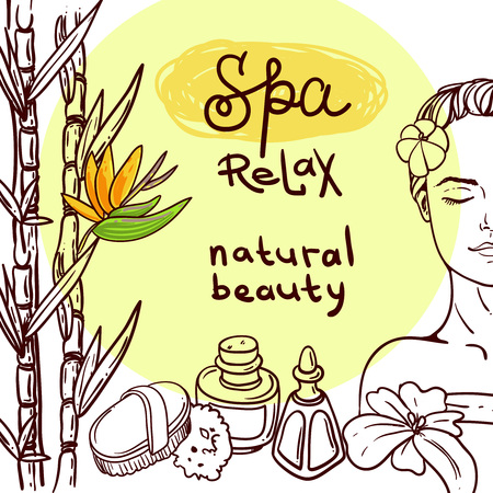 Beautiful hand drawn vector illustration spa for your designのイラスト素材