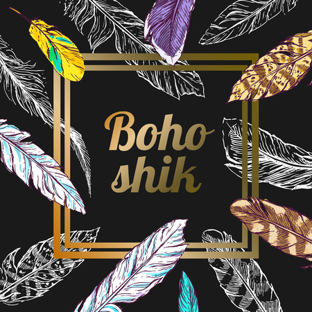 Beautiful hand drawn vector illustration feathers. Sketch feathers.のイラスト素材