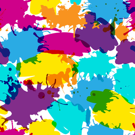Seamless pattern with colorful vector ink spot. Beautiful bright seamless patternのイラスト素材