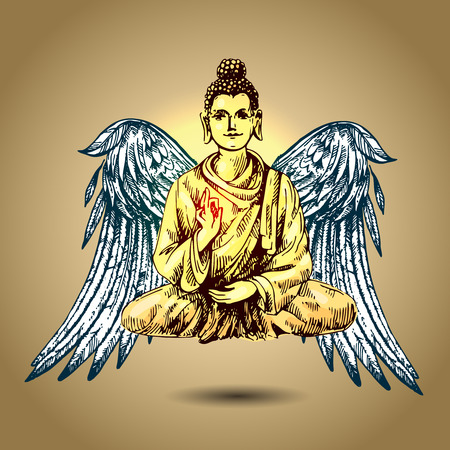illustration  with buddhaのイラスト素材