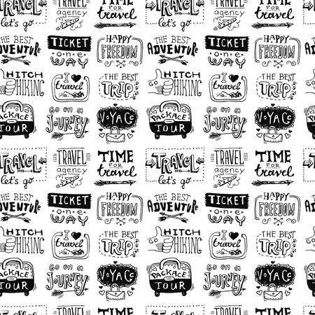 Hand drawn travel lettering.のイラスト素材