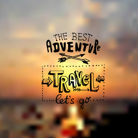 Hand drawn travel lettering.のイラスト素材