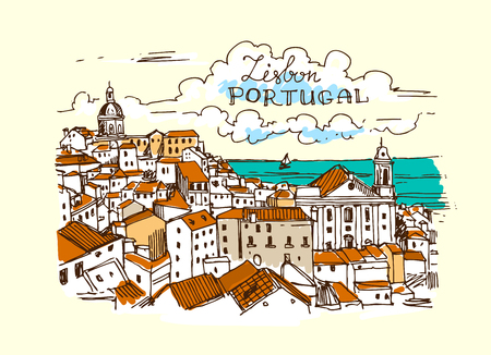 vector illustration Lisbonのイラスト素材