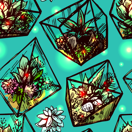 succulents and cactusesのイラスト素材