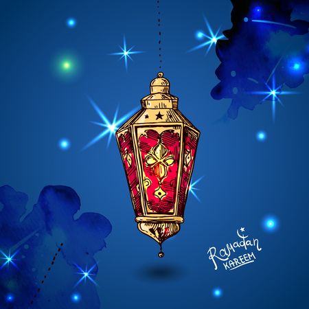 Illustration with lamps and stars.のイラスト素材