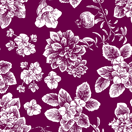 Hand drawn vector seamless pattern withのイラスト素材