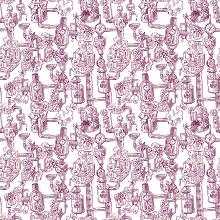 seamless pattern steampunkのイラスト素材