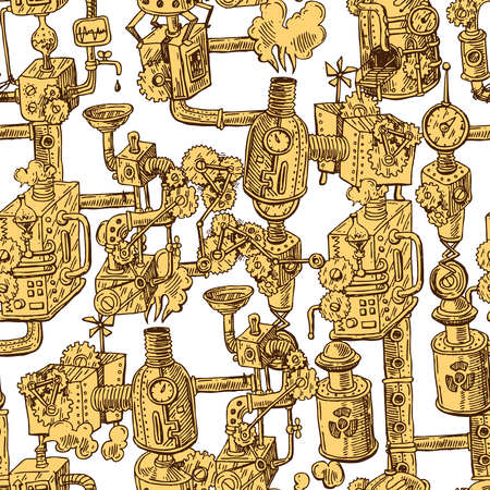 seamless pattern steampunkのイラスト素材