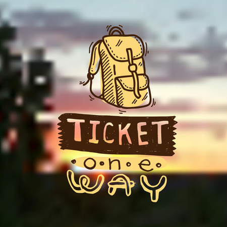 Hand drawn lettering travel.のイラスト素材