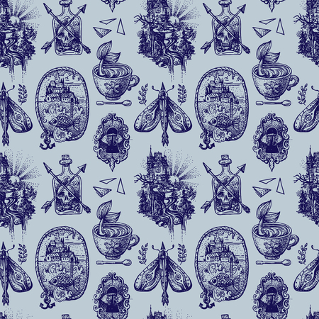 tattoo style sketchのイラスト素材