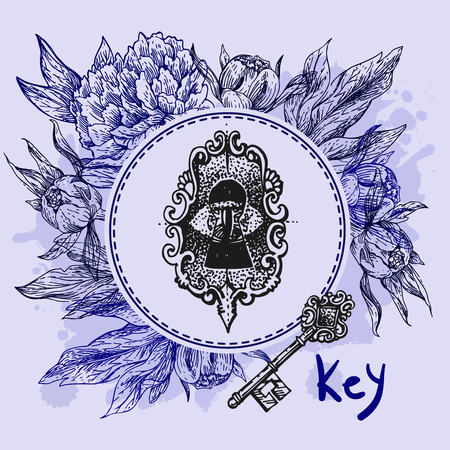 tattoo style sketchのイラスト素材
