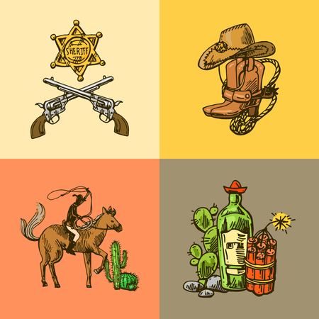 wild west illustrationのイラスト素材
