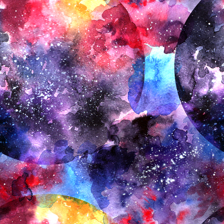 Hand drawn watercolor illustration space.の写真素材