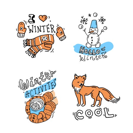 Beautiful hand drawn vector illustration winter sport.のイラスト素材