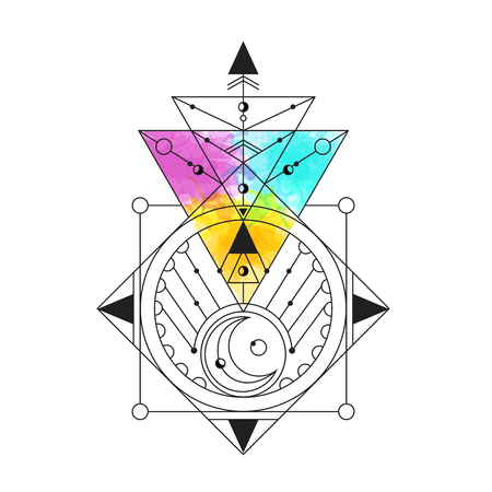 sacred geometry vector illustration.のイラスト素材