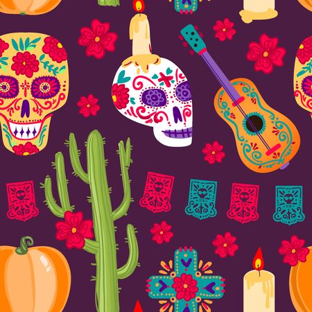 Day of the dead vector illustration. Dia de los muertos.のイラスト素材