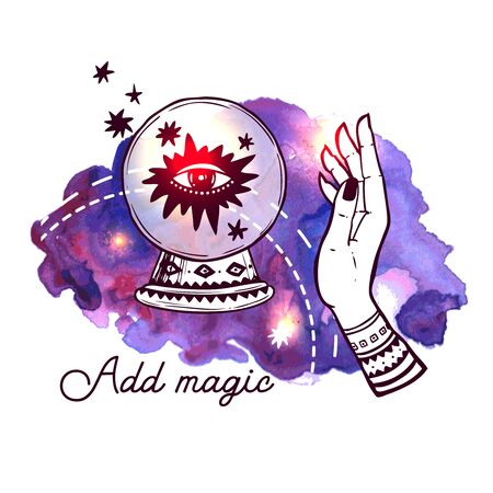 Magic elments. Hand drawn vector illustration sacred symbol.のイラスト素材