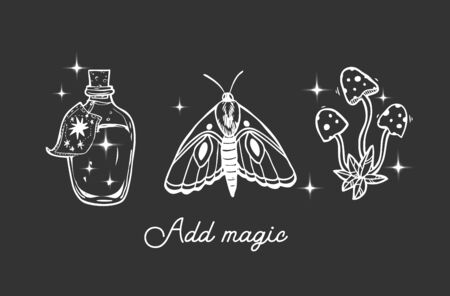 Magic elments. Hand drawn vector illustration sacred symbol.のイラスト素材