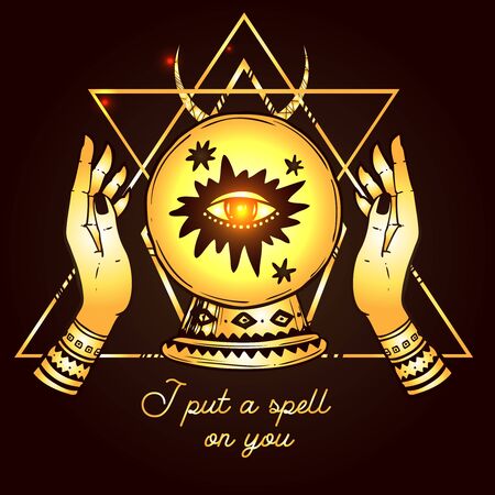 Magic elments. Hand drawn vector illustration sacred symbol.のイラスト素材