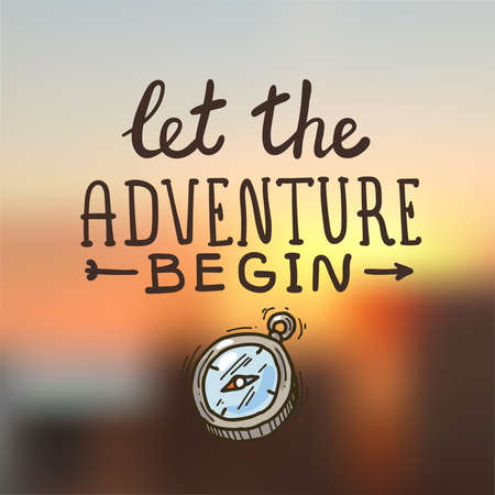 Hand drawn lettering on blurred background for your designのイラスト素材