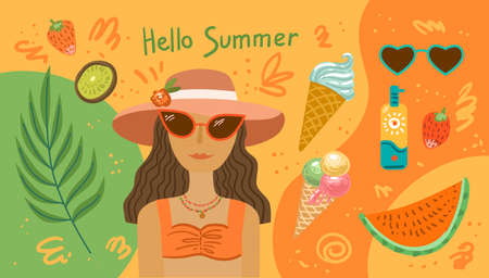 Woman in hat and sunglasses