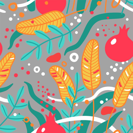 Minimalistic abstract floral seamless pattern.のイラスト素材
