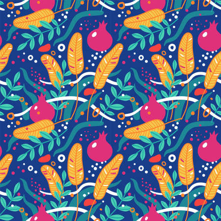 Minimalistic abstract floral seamless pattern.のイラスト素材