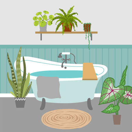 Bathroom interior vector illustration.のイラスト素材