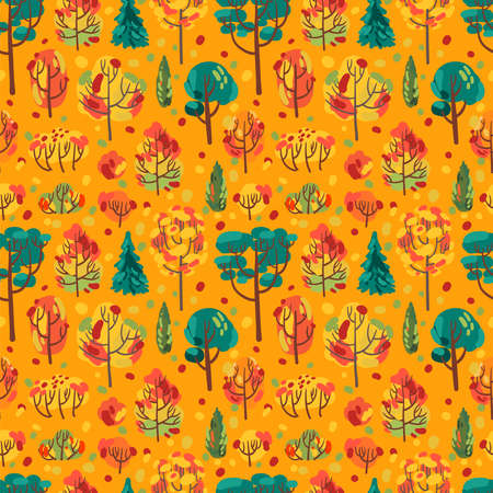 Autumn colorful trees. Beautiful vector illustration.のイラスト素材