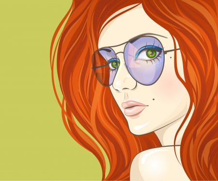 Woman in Sunglasses Portraitのイラスト素材