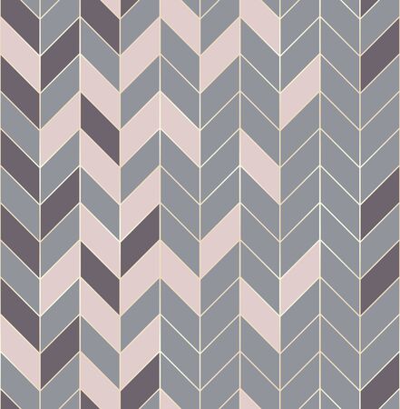 Vector seamless pattern with modern rectangular herringbone tiles. Geometric diagonal texture, elegant grid with golden lines. Vector illustrationのイラスト素材