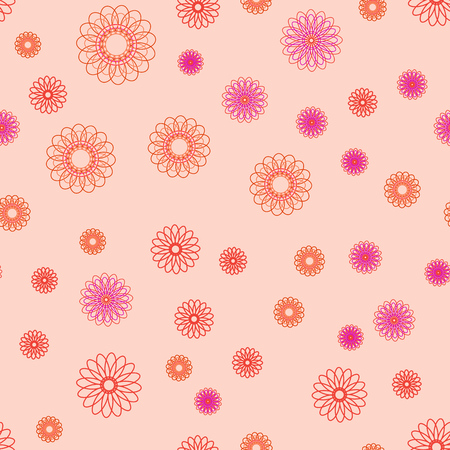 The pattern of flowers on a pink backgroundのイラスト素材