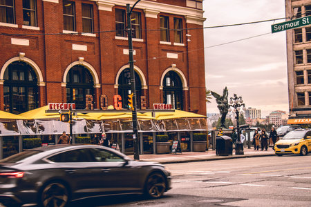 Vancouver, Canada - November 20,2021: View of Rogue Restaurant in downtowm Vancouverのeditorial素材