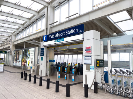 Vancouver, Canada - January 15,2022: YVR-Airport Station at Vancouver International Airport(YVR)