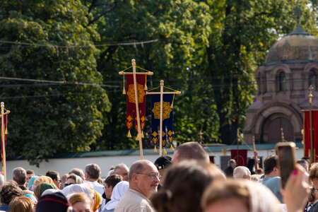 Alexander Nevsky Square. Annual religious procession with clergyのeditorial素材