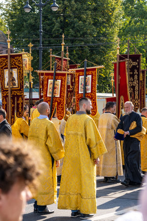 Alexander Nevsky Square. Annual religious procession with clergyのeditorial素材