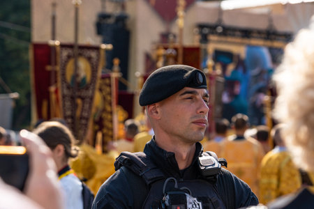 Alexander Nevsky Square, significant religious festival city takes placeのeditorial素材