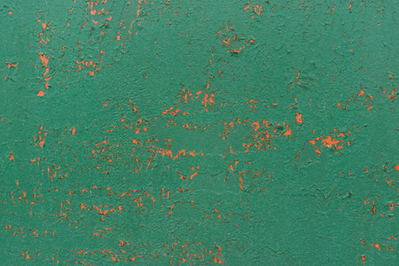 Old cracked paint on fence closeup. Texture, grunge textureの写真素材