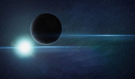 planet and stars in space