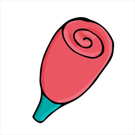 doodle style vector element, drawing, cute rosebud colorのイラスト素材