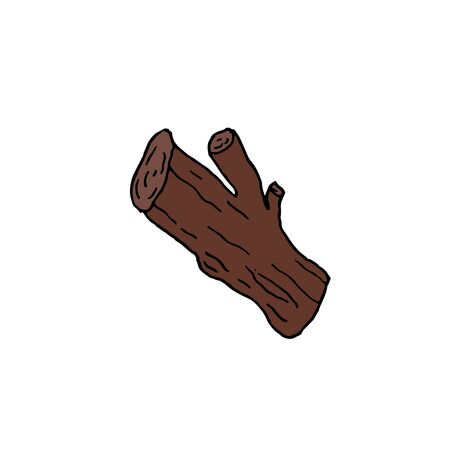 vector color hand-drawn illustration, element without background, brown logのイラスト素材