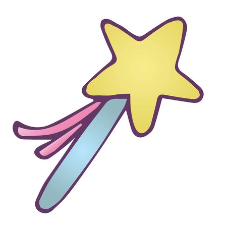 vector element, fairy fairy wand for girl, cartoon, kawaii dreamのイラスト素材
