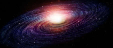 bright color galaxy with stars in space in shine, abstract space 3d illustration, background