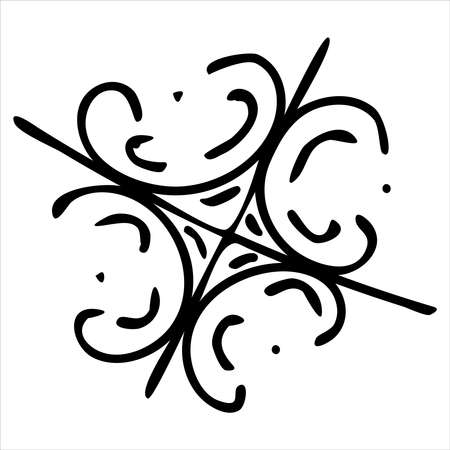 hand drawn snowflake cute winter doodle coloring book doodle style vector elementのイラスト素材