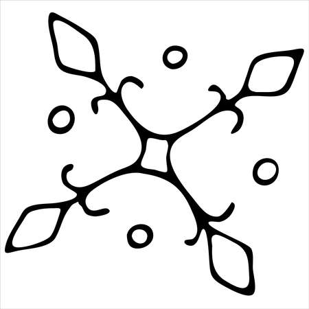 hand drawn snowflake cute winter doodle coloring book doodle style vector elementのイラスト素材