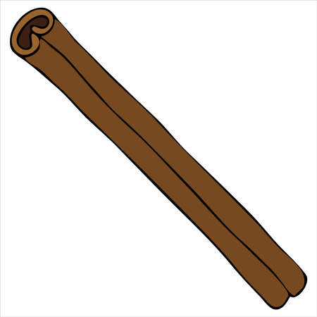brown cinnamon stick, spice, vector element spiceのイラスト素材