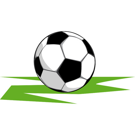 black and white leather ball to play footballのイラスト素材