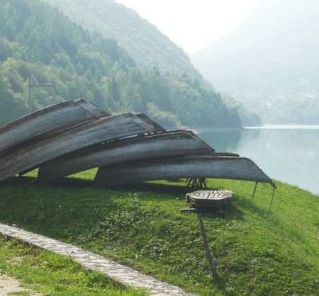 photo of a day spent in the natural lake with the sunの写真素材