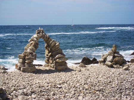 Journey to the sea in Istria, Croatia, in the beautiful coastの写真素材