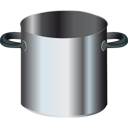 large pot with two handles and steel that is used for cookingのイラスト素材